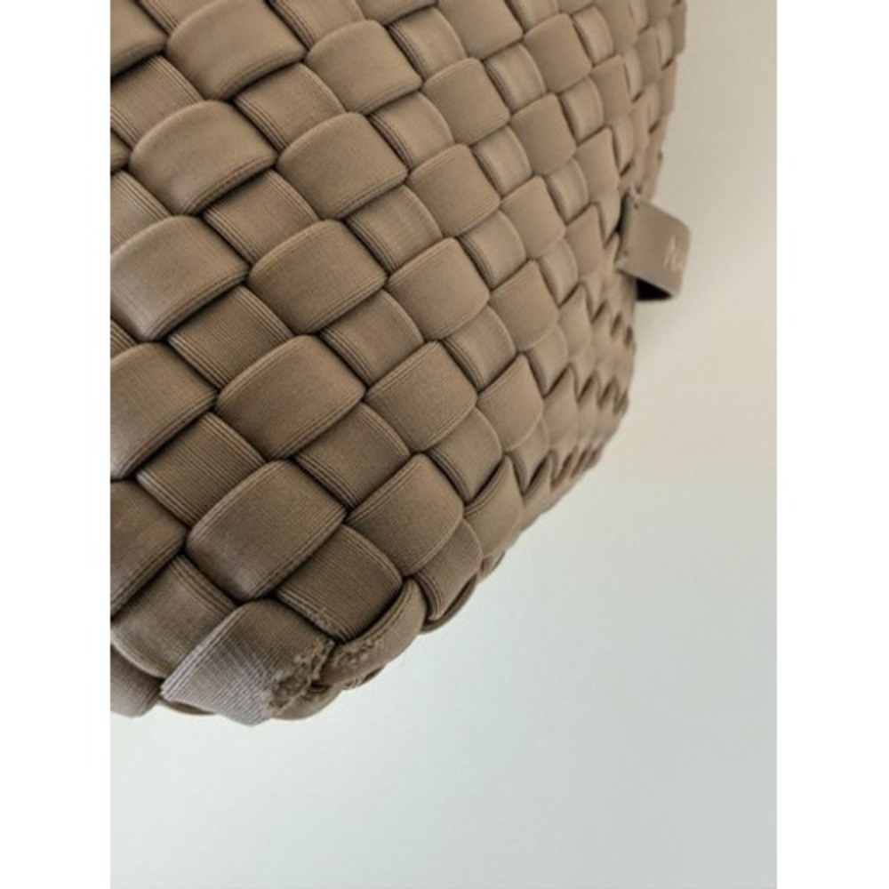 Naghedi St. Barths Medium Tote Bag Taupe Woven Neoprene Handbag - Picture 5 of 10
